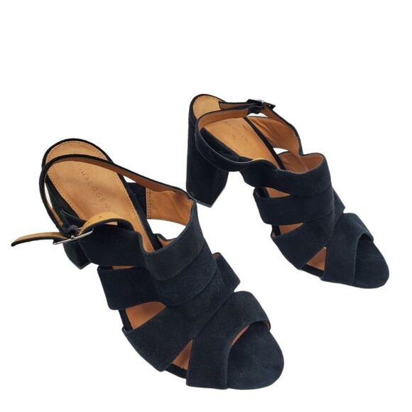 Halogen Raven Sandal Suede Block Heel Strappy - Picture 3 of 11